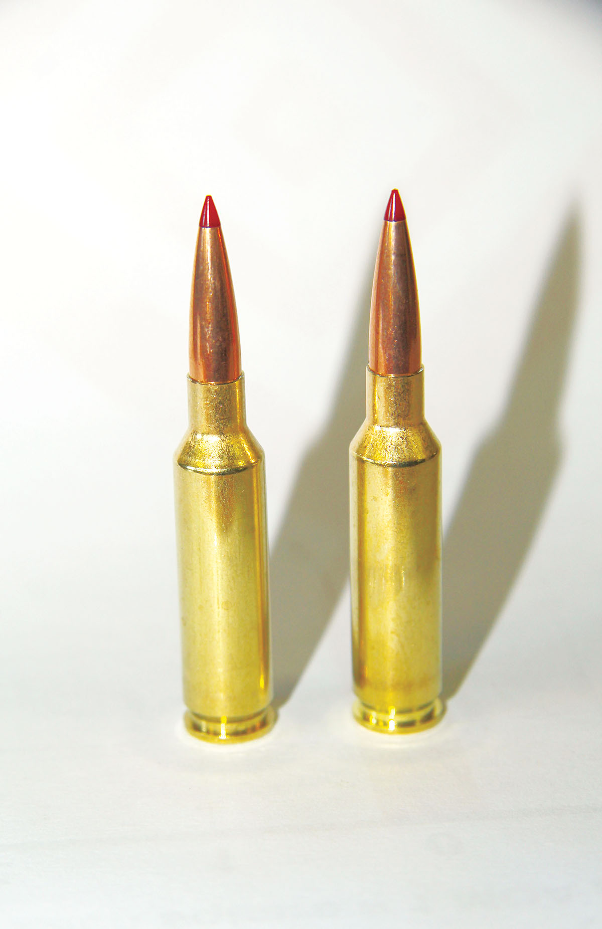 The only factory 25 Creedmoor loads on hand for testing were Hornady’s 128-grain ELD-X Precision Hunter (left) and 134-grain ELD Match loads (right).